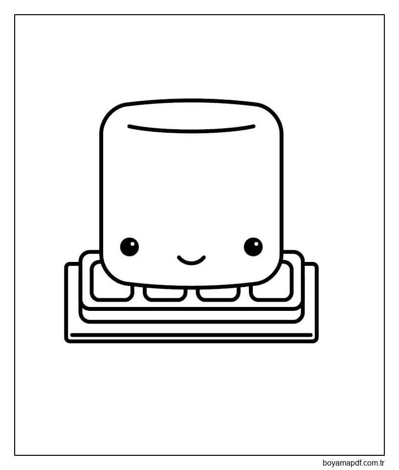 Ağustos Kawaii Boyama Sayfası