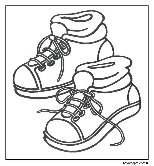 Ayakkabı boyama sayfası Boyama Sayfası