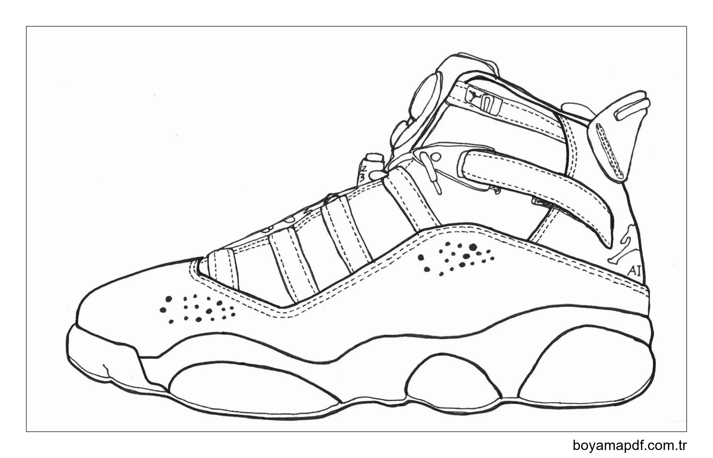 Ayakkabı Sneaker Boyama Sayfası