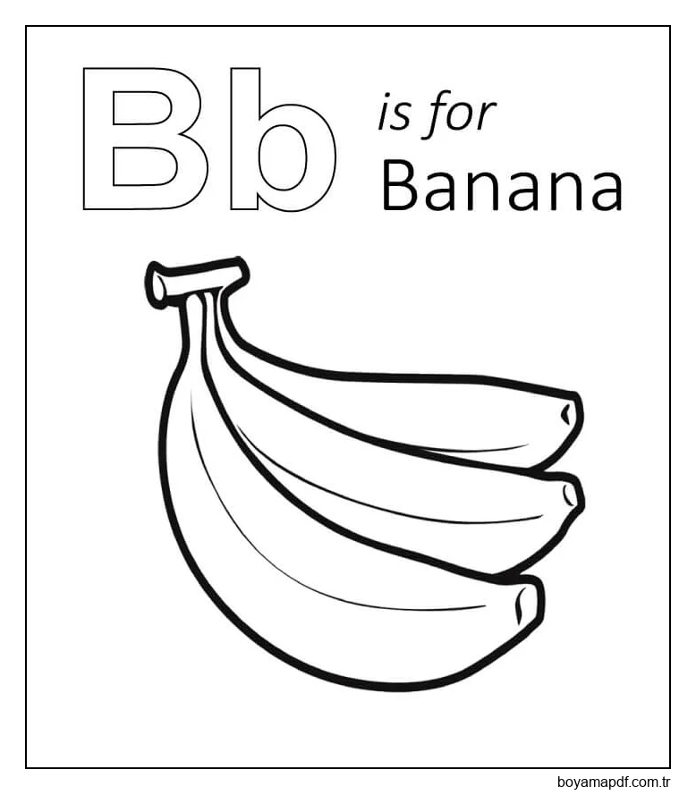B Muz Içindir Boyama Sayfası