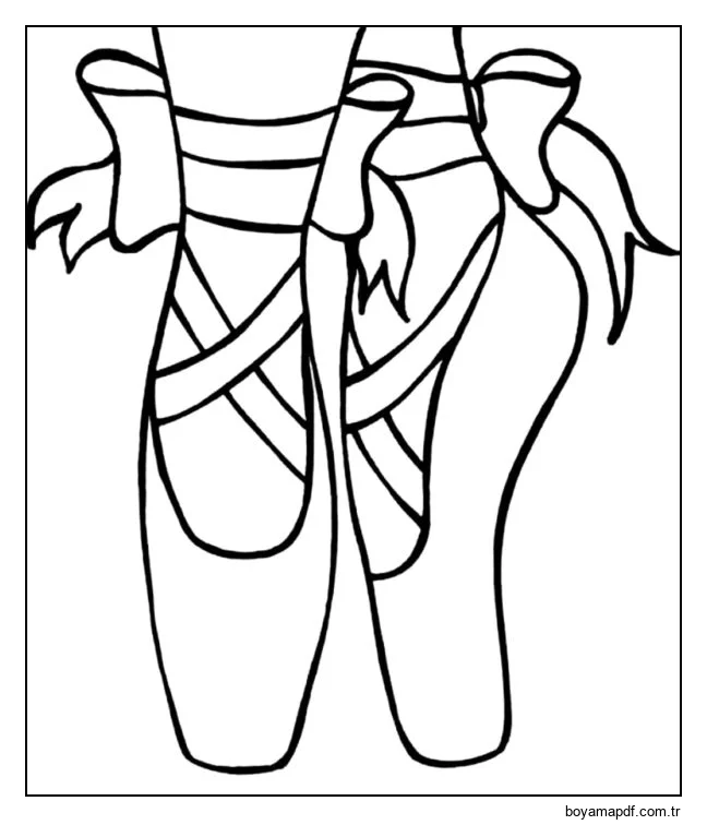 Balerin Pointe Ayakkabı Boyama Sayfası