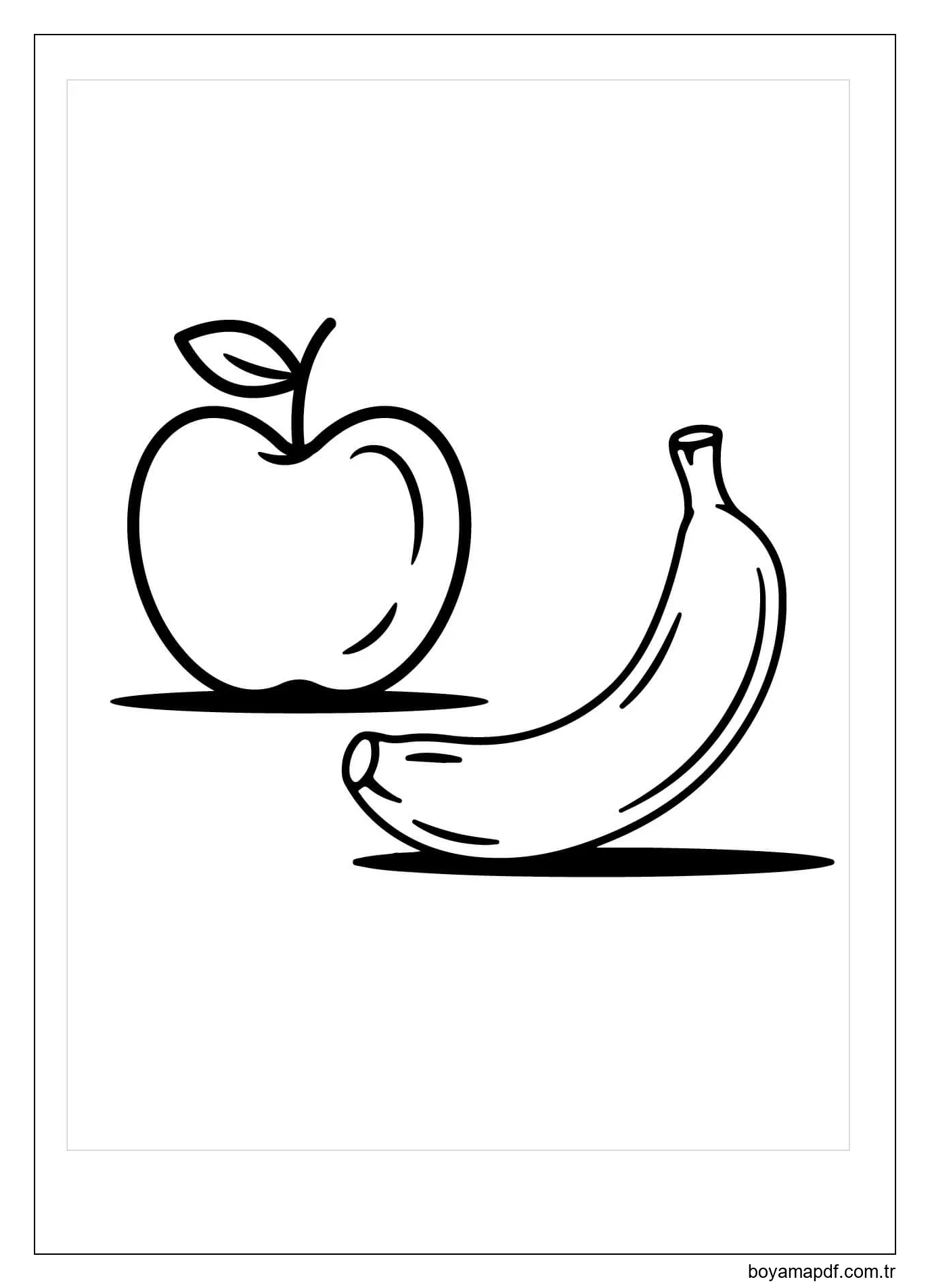 Banana e Maçã Boyama Sayfası
