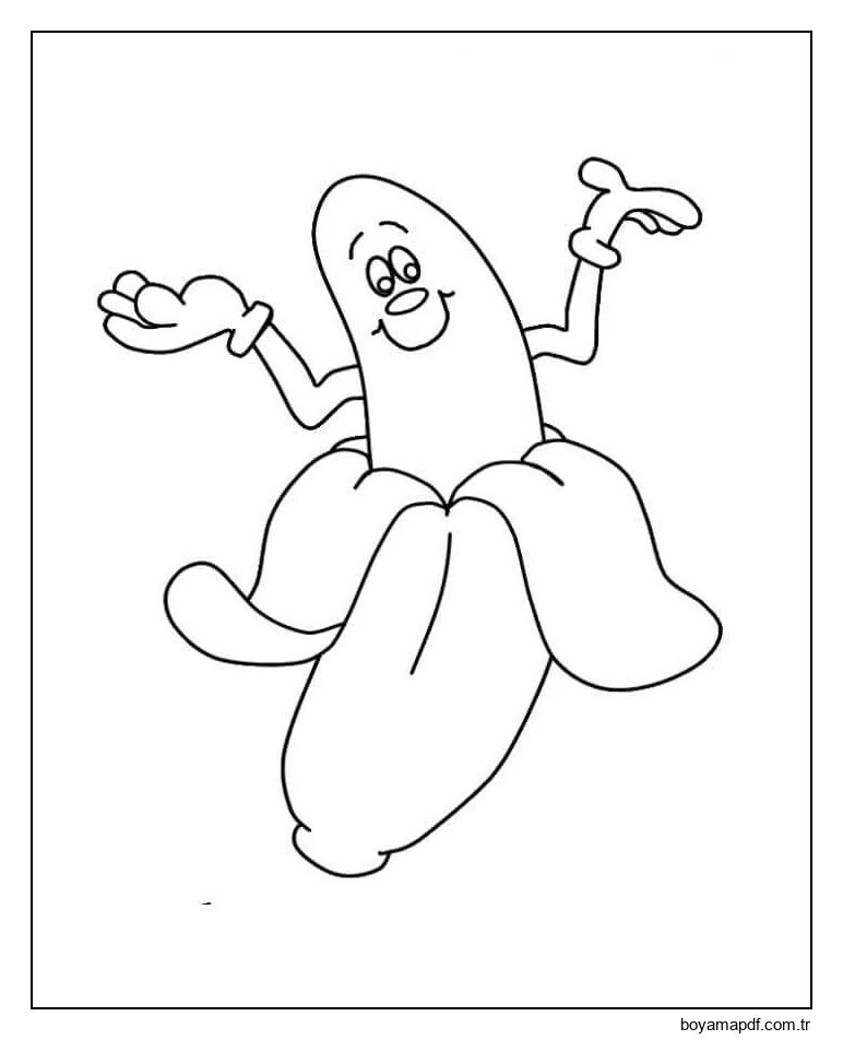 Banana Feliz Boyama Sayfası