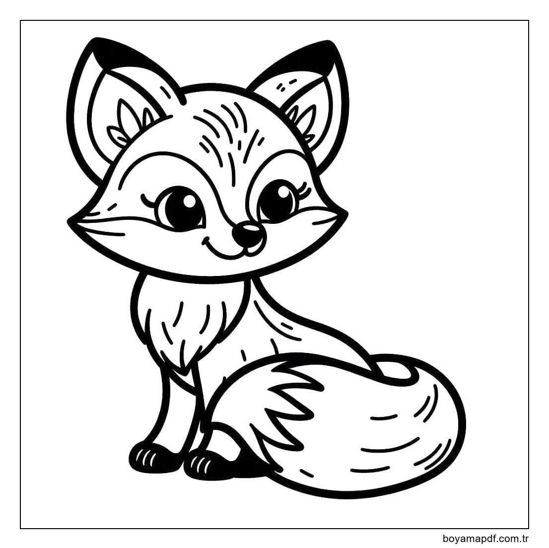 Basit tilki Boyama Sayfası