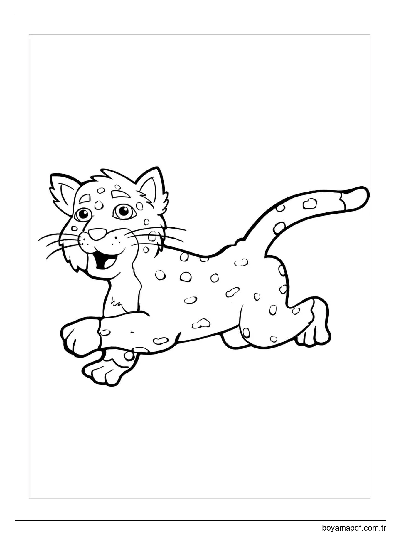 Bebek Jaguar Koşuyor Boyama Sayfası