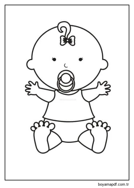 Bebek Kawaii Boyama Sayfası