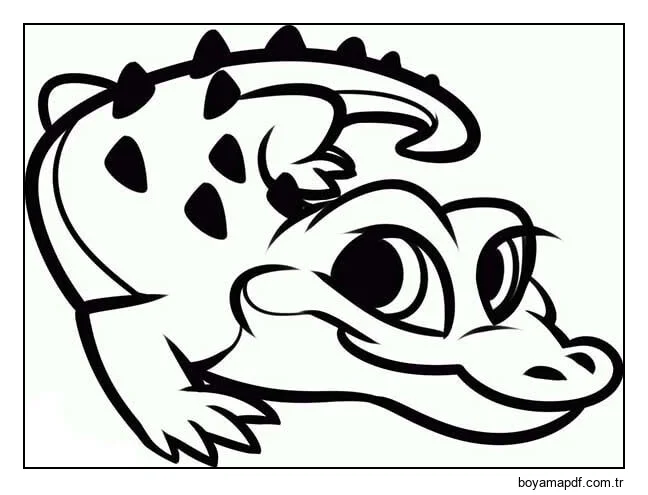 Bebek Timsah Gülümseyen Boyama Sayfası