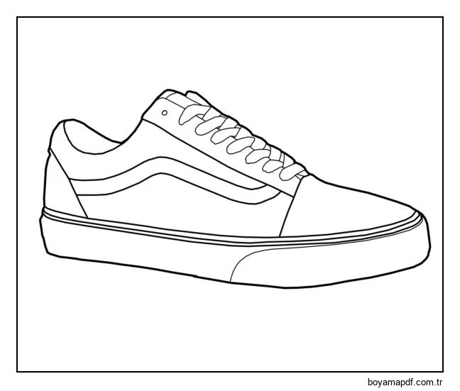 Beyaz tabanlı spor ayakkabı Boyama Sayfası