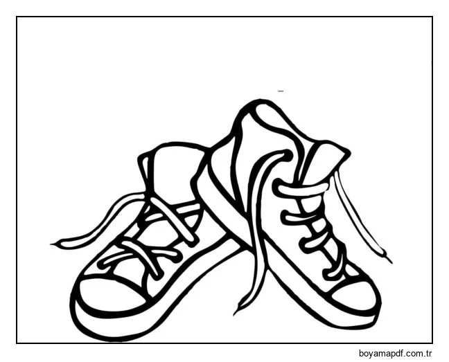 Bir çift erkek spor ayakkabısı Boyama Sayfası