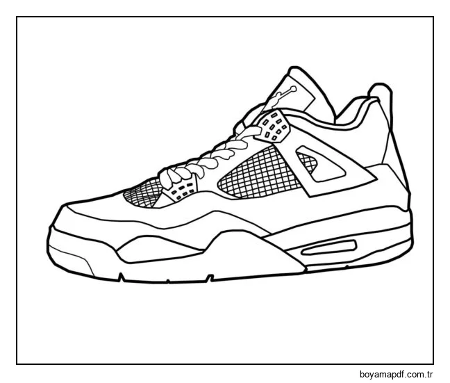 Bir erkek çocuk için güçlü spor ayakkabılar Boyama Sayfası