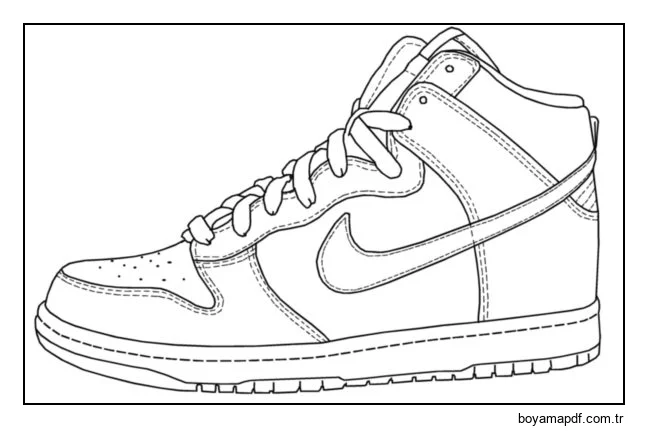 Bir erkek çocuk için sonbahar spor ayakkabıları Boyama Sayfası