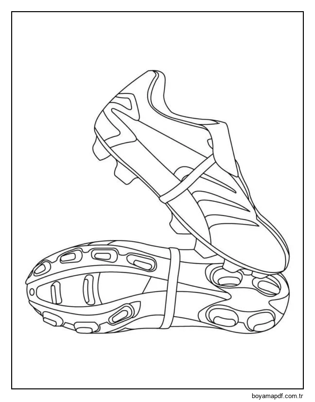 Bir futbolcu için profesyonel ayakkabılar Boyama Sayfası