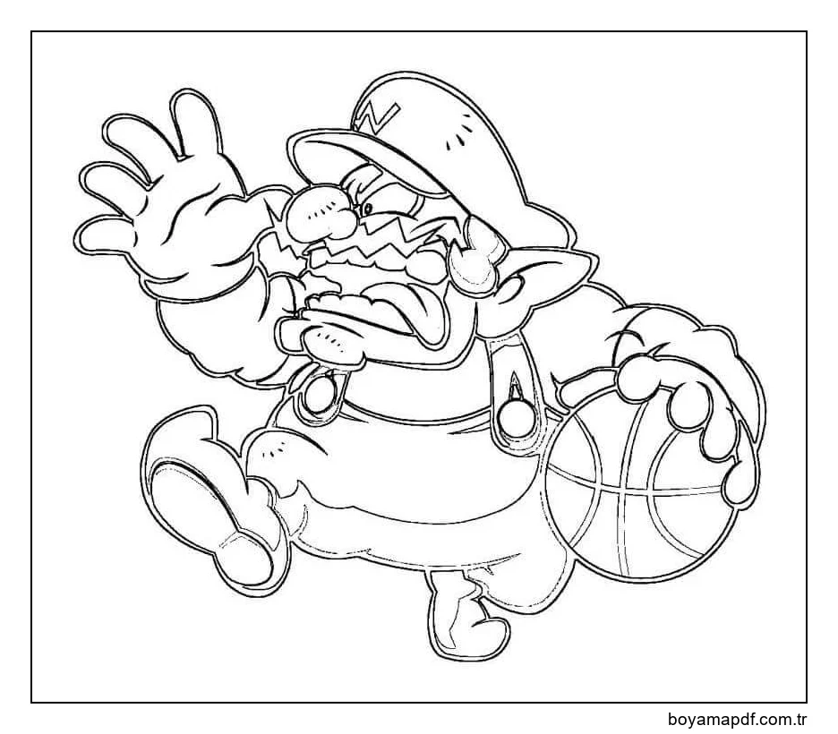 Bir Top ile Wario Boyama Sayfası