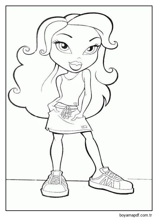 Bratz Anahatlarını Yazdır Boyama Sayfası
