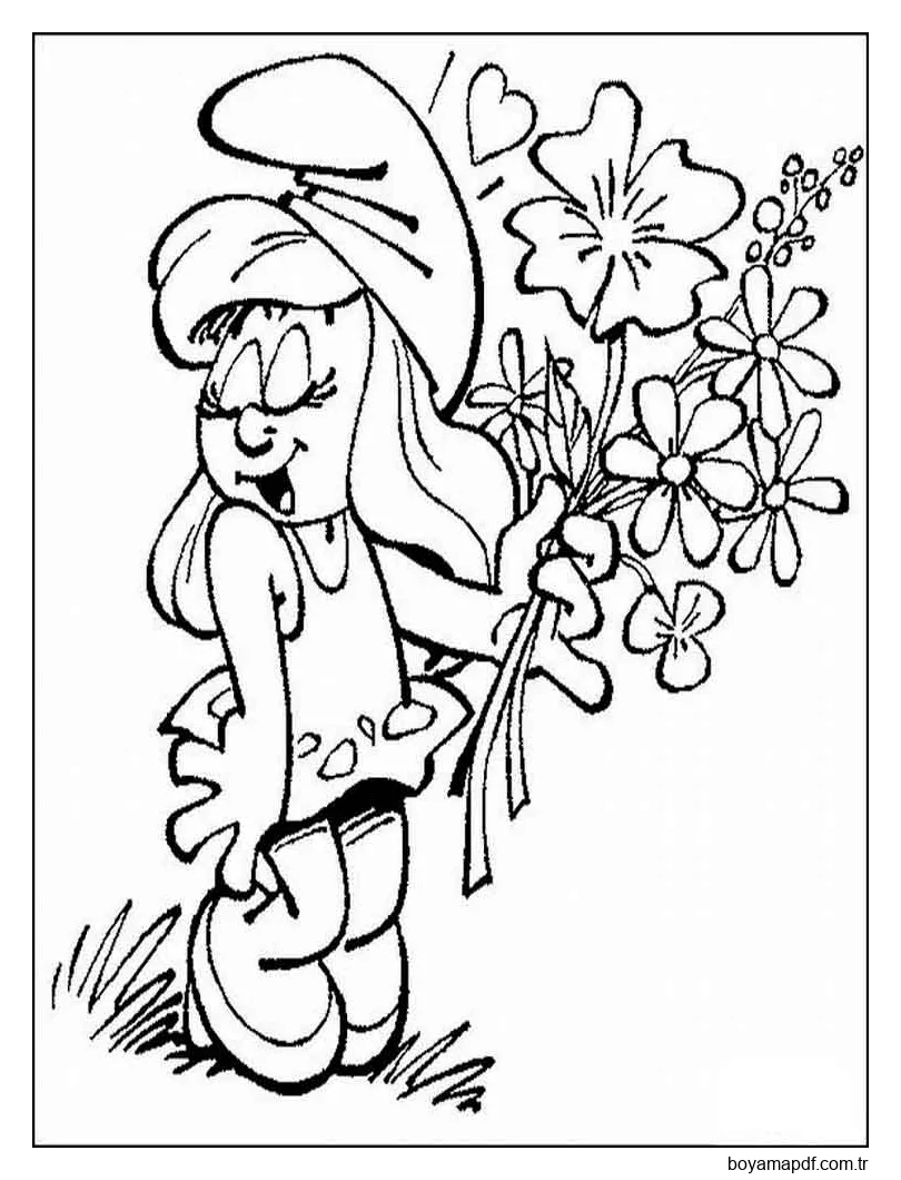 Buketli Şirine Boyama Sayfası