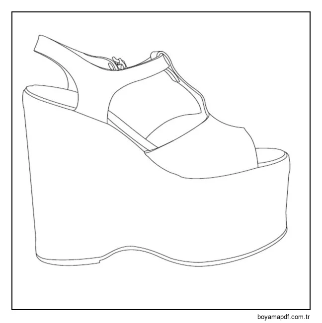 Büyük bir platformda takunya Boyama Sayfası