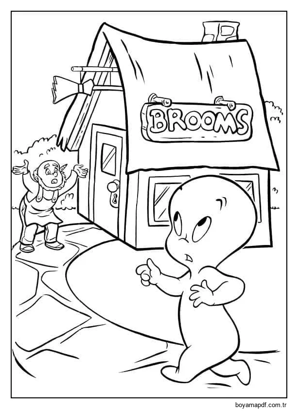 Casper çocuklar için temel Boyama Sayfası