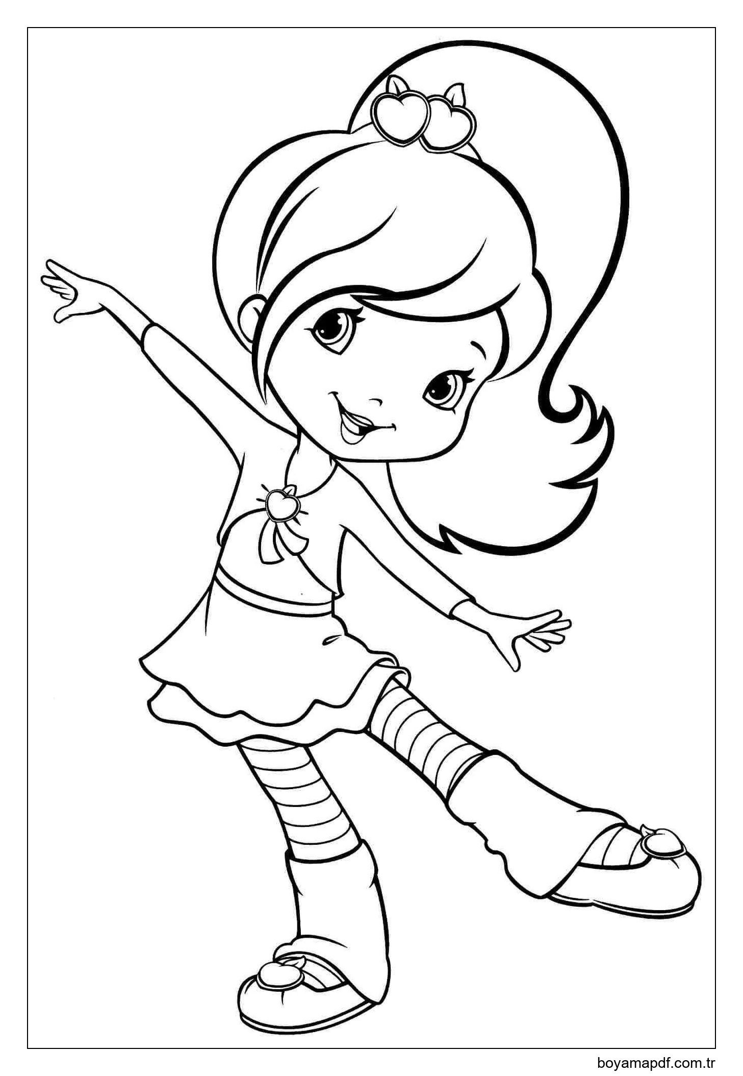 Çilek Kız Dansı Boyama Sayfası