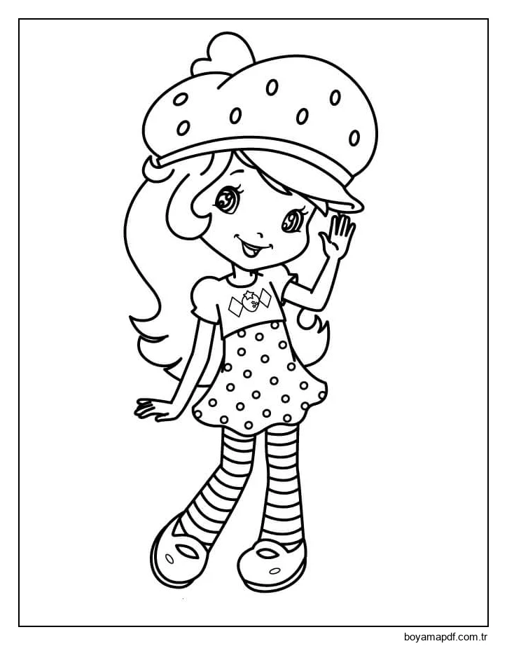 çilek Kız Komik Boyama Sayfası
