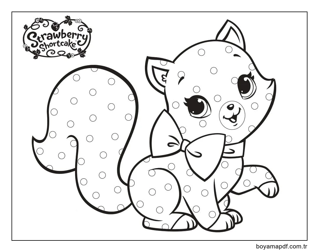 Çilekli Pastadan Muhallebi Boyama Sayfası