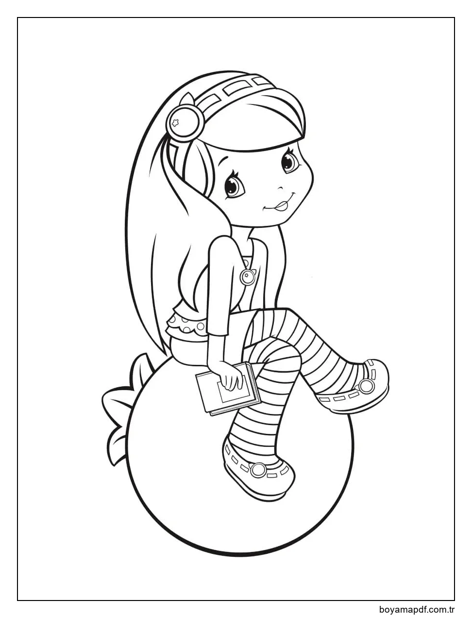 Çilekli Pastadan Yaban Mersinli Kek Boyama Sayfası