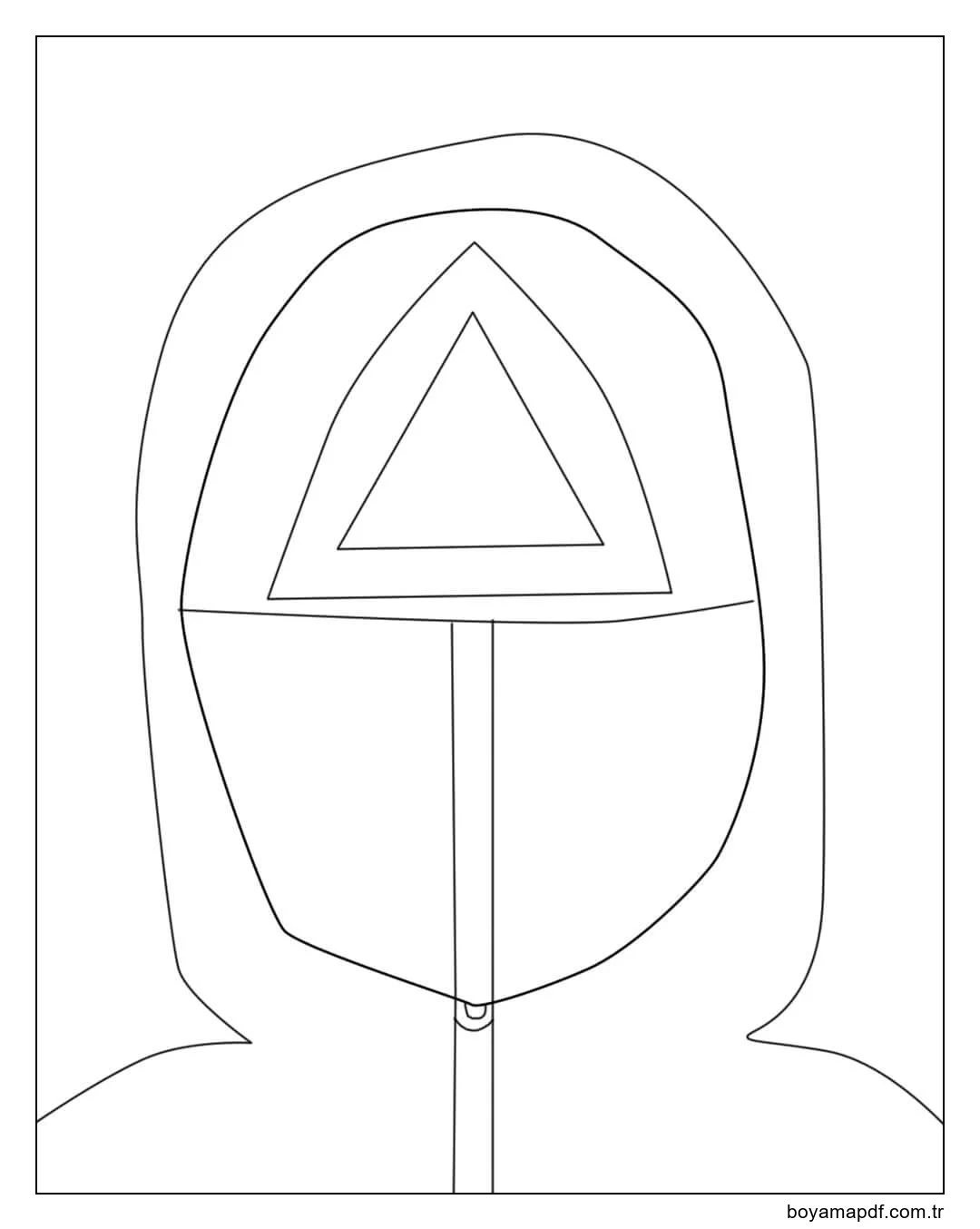 Çizim Yüz Üçgen Kırmızı Muhafız Üniforma Boyama Sayfası