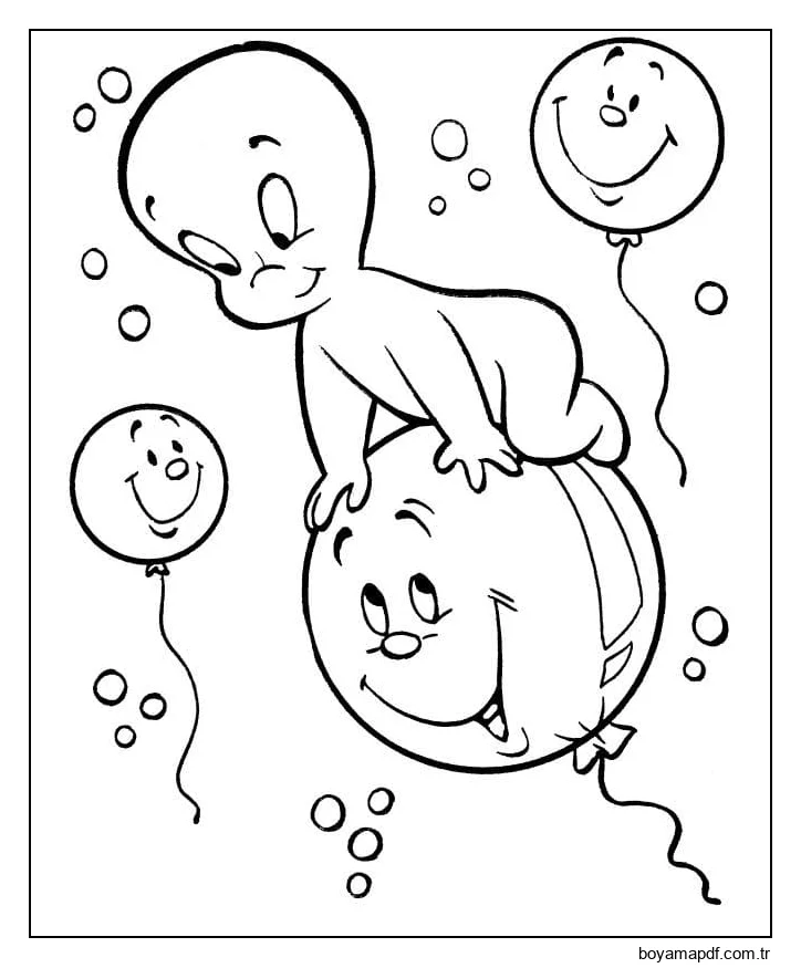 Çizmek Casper Yazdırılabilir basit Boyama Sayfası