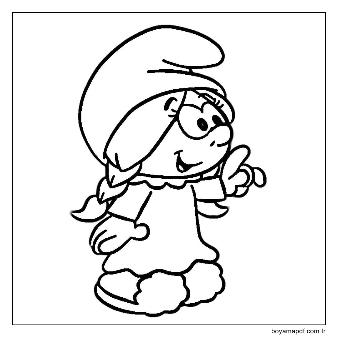 Çizmek Şirinler 3 Boyama Sayfası