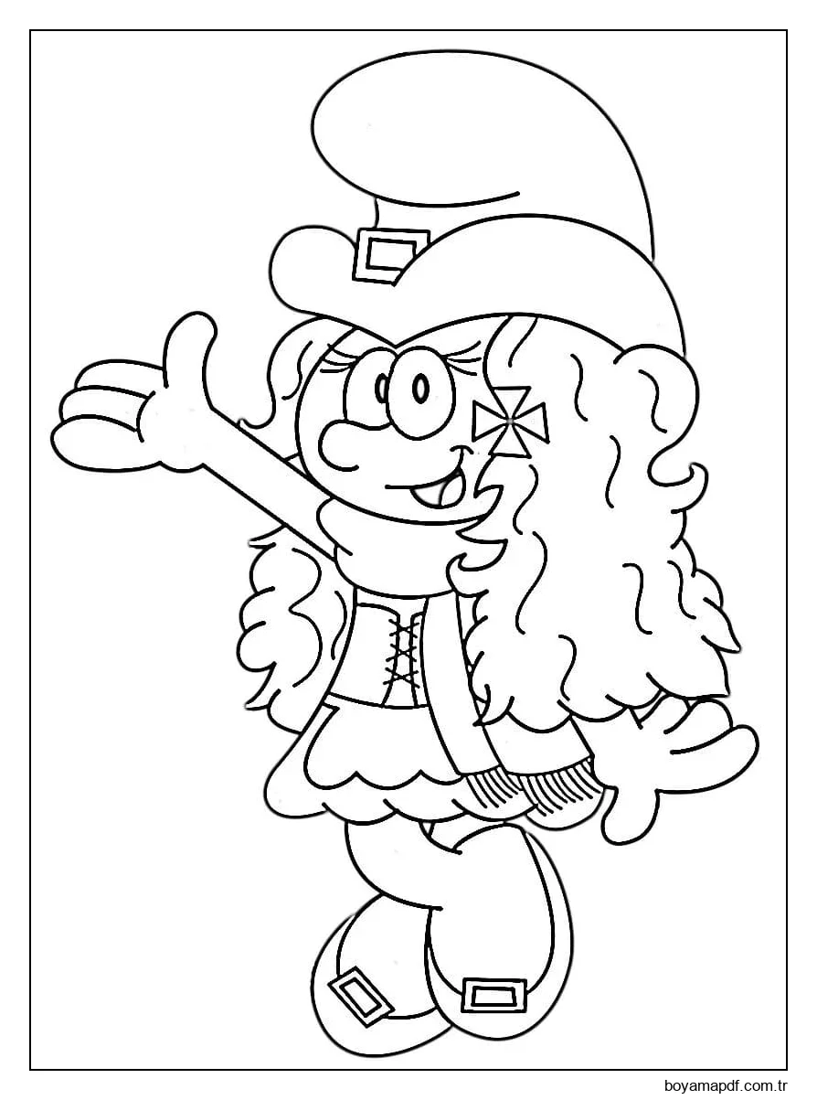 Çizmek Şirinler 7 Boyama Sayfası