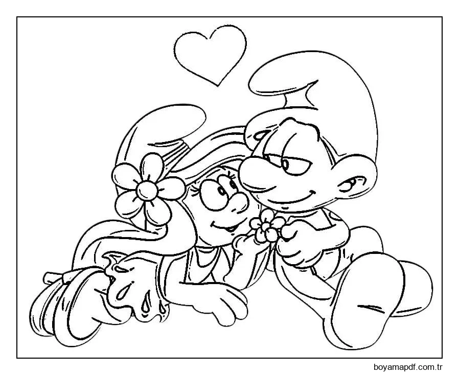 Çizmek Şirinler 8 Boyama Sayfası