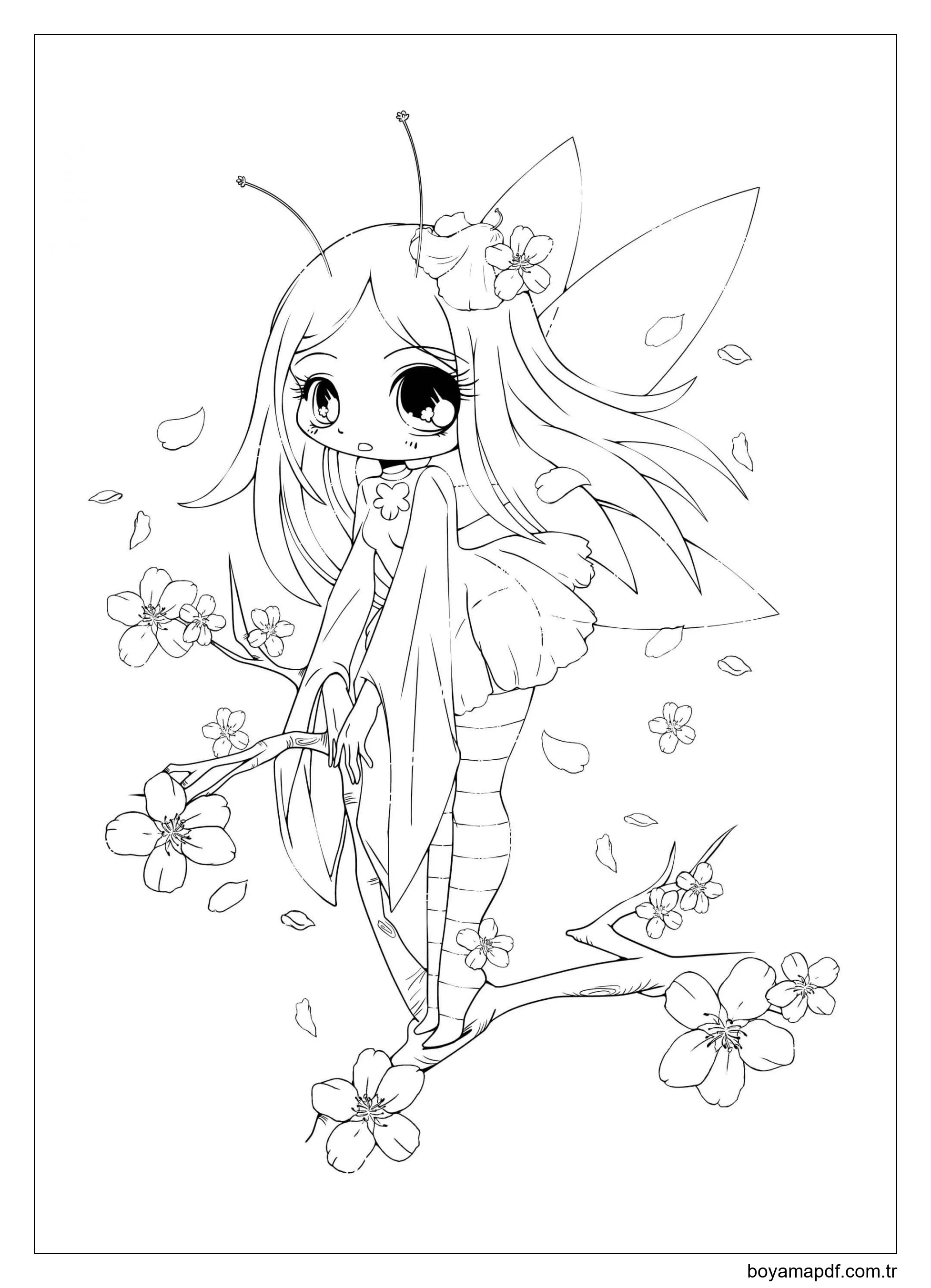 Çocuklar İçin Kawaii Boyama Sayfası