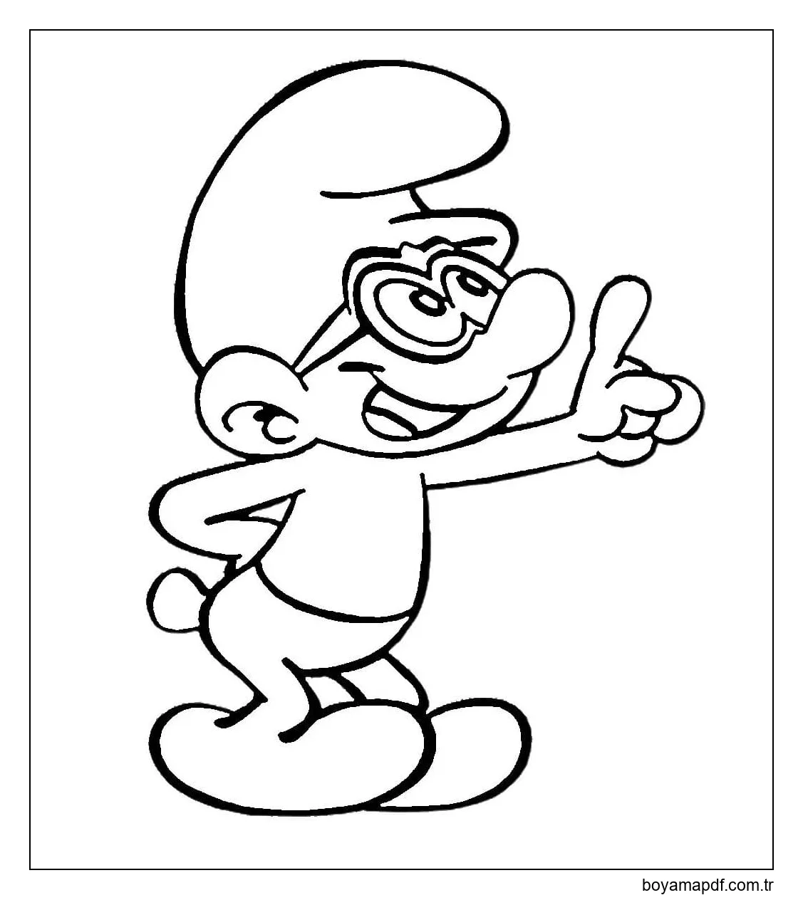 Çocuklar için Şirinler çizin yazdırılabilir Boyama Sayfası