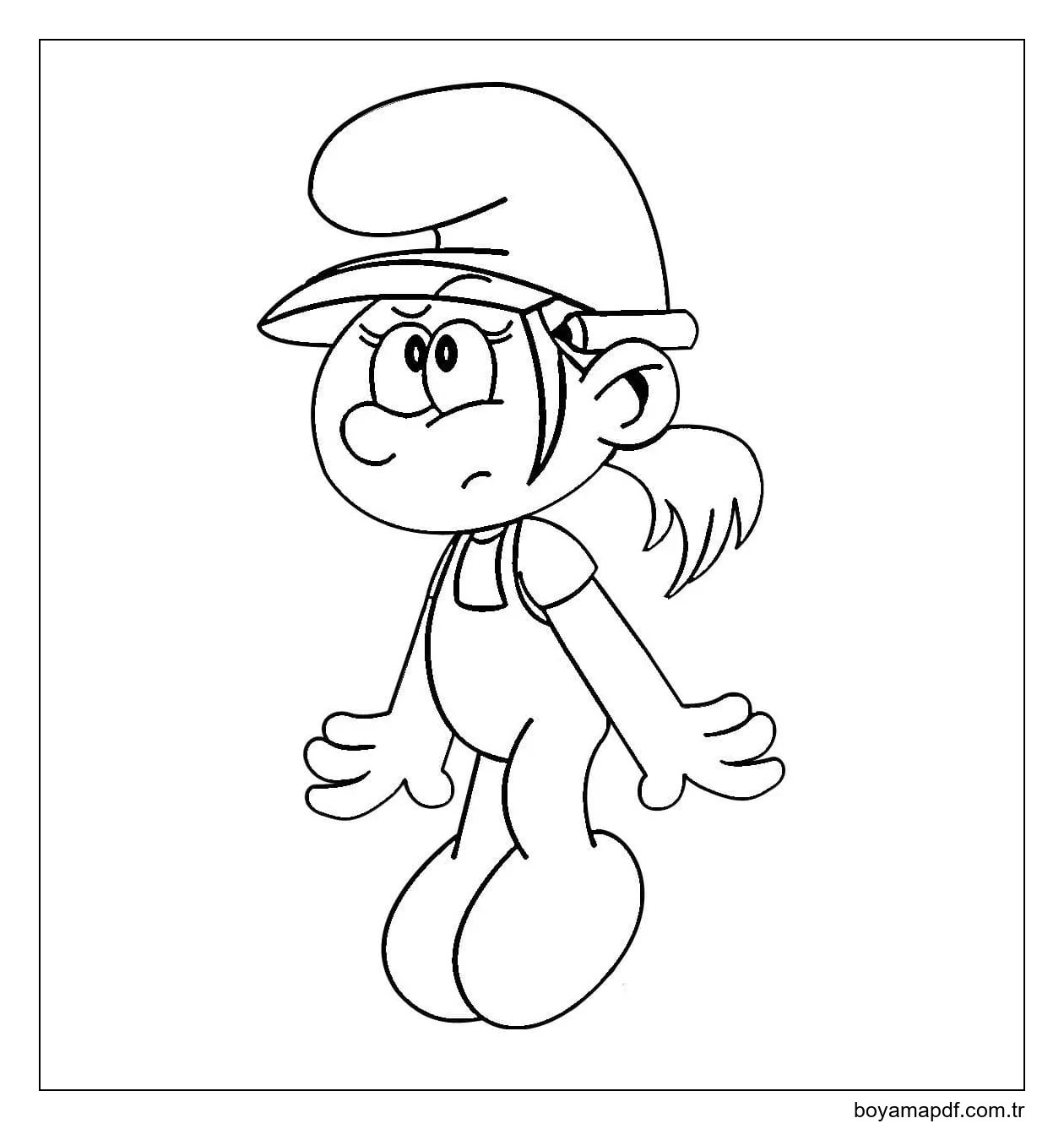 Çocuklar için Şirinler ücretsiz çizin Boyama Sayfası