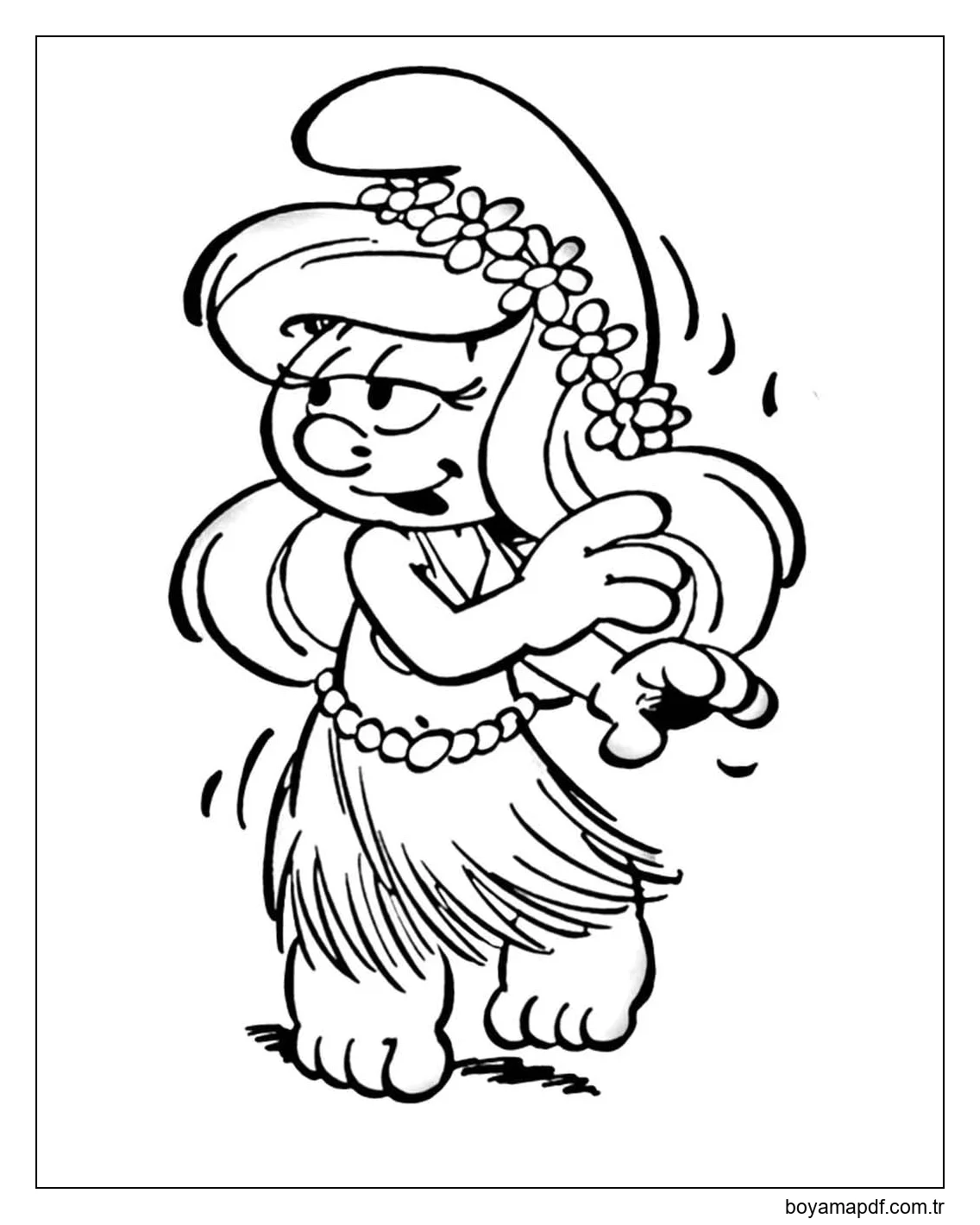 Çocuklarda Şirinler çizin Boyama Sayfası