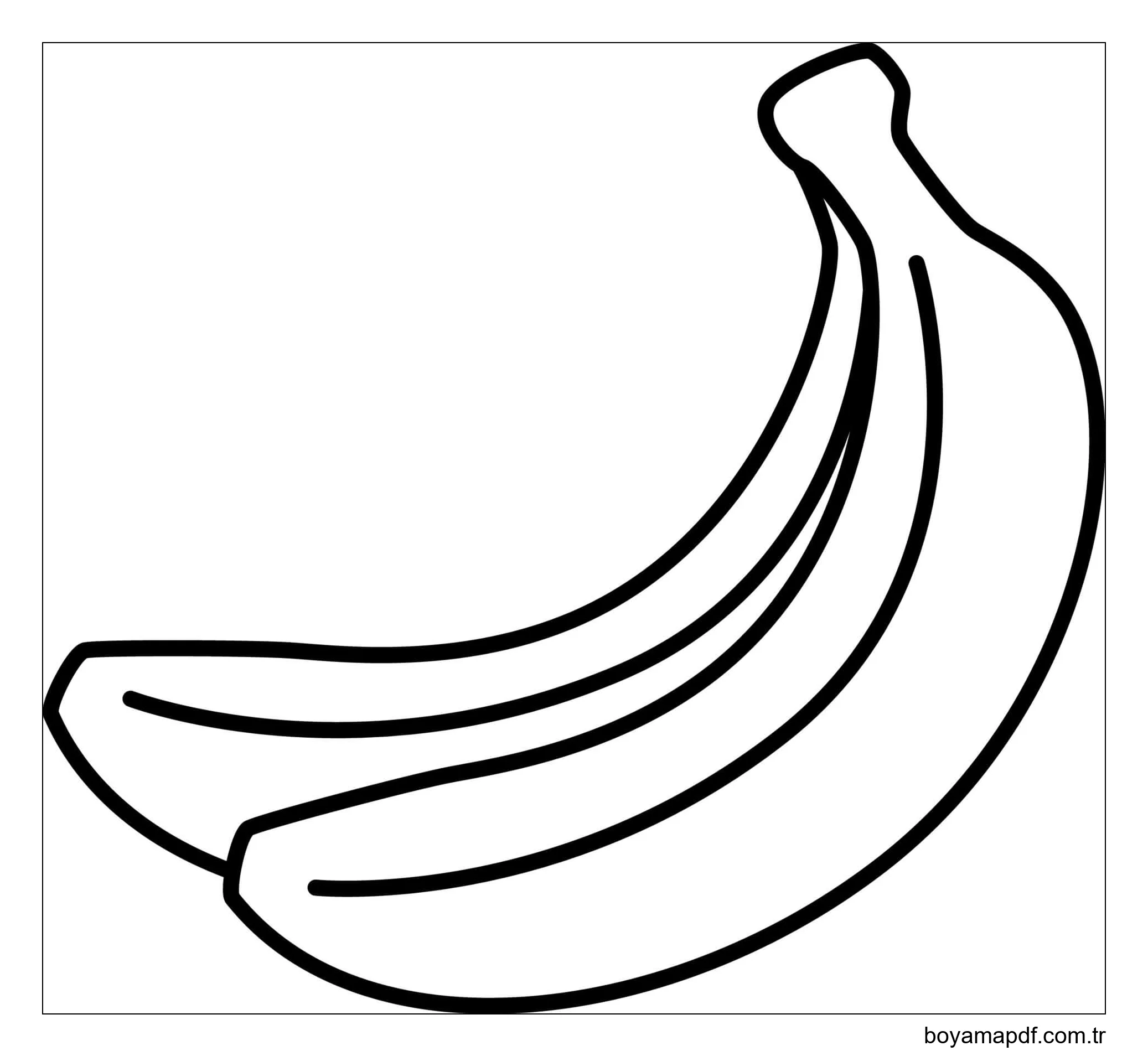 Çok Kolay Muz Boyama Sayfası