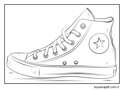 Converse Üst Boyama Sayfası