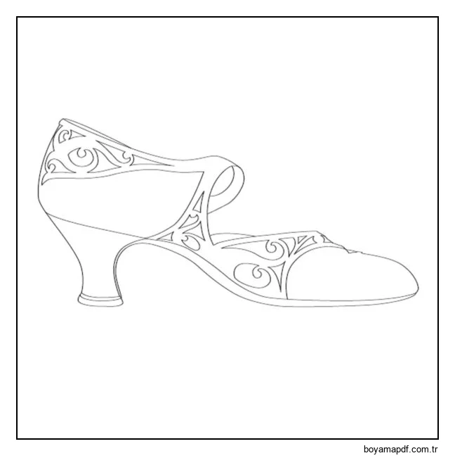 Dans ayakkabıları Boyama Sayfası