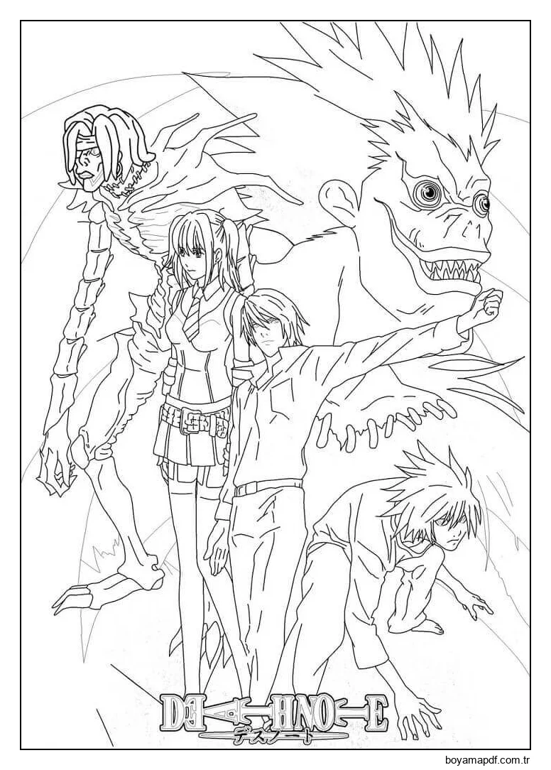 Death Note Film Logosu Boyama Sayfası