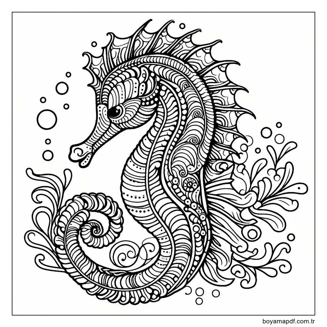 Denizatı ana hatları yazdırılabilir Boyama Sayfası