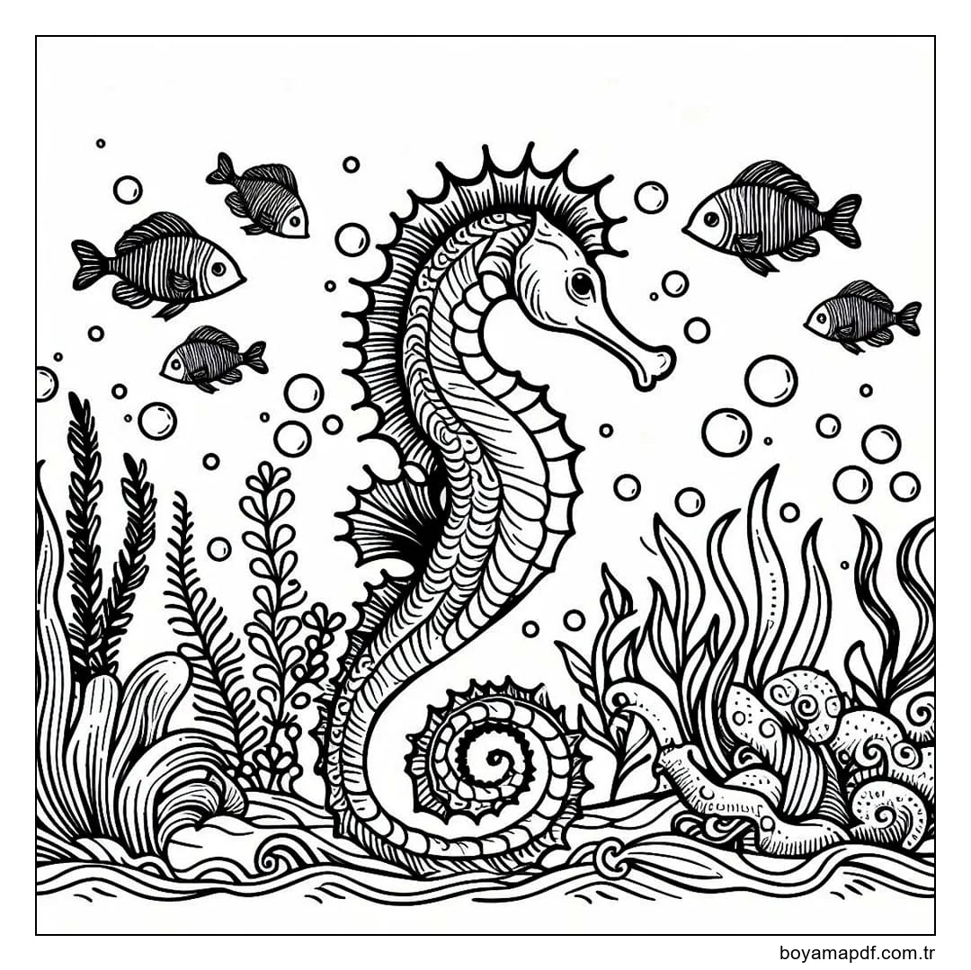 Denizatı taslağı Boyama Sayfası