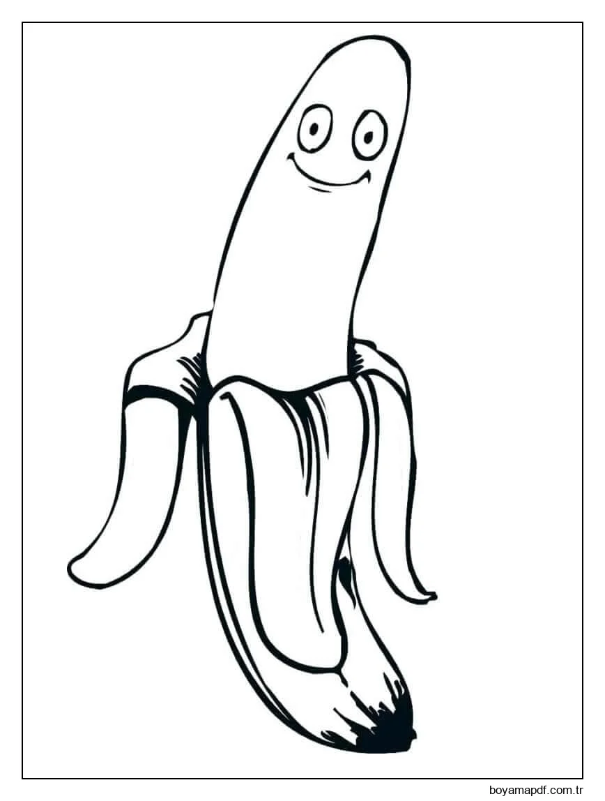 Desenho Animado Banana Boyama Sayfası