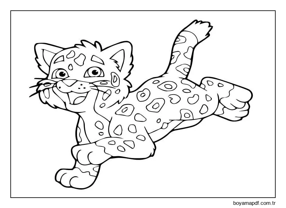 Eğlenceli Jaguar Boyama Sayfası