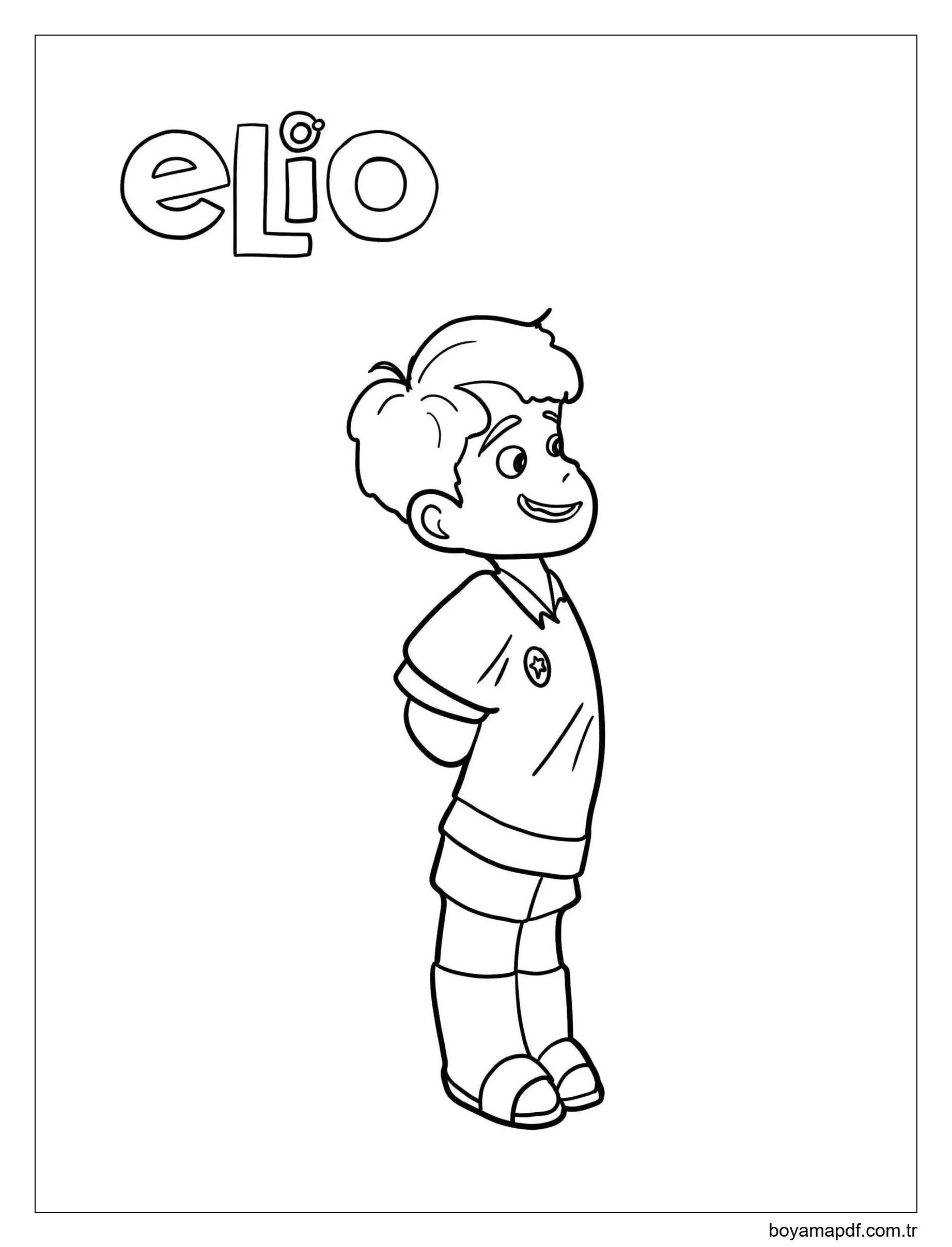 Elio çocuklar için basit Boyama Sayfası