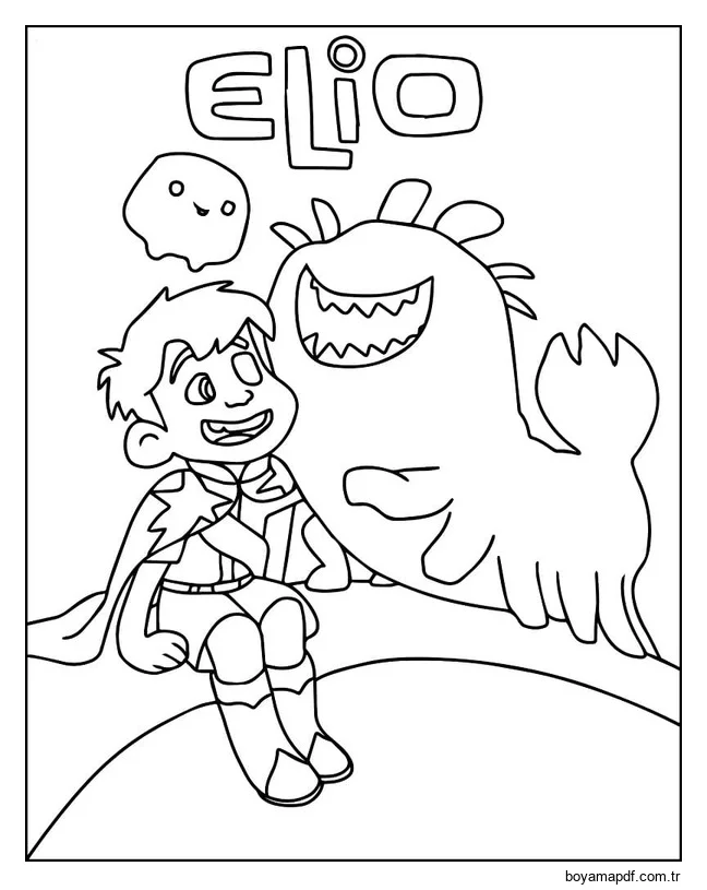 Elio çocuklar için temel Boyama Sayfası