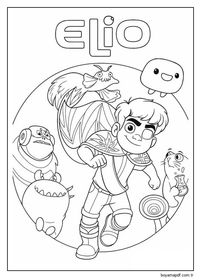 Elio ücretsiz basit Boyama Sayfası