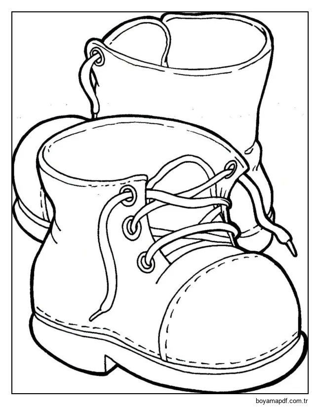 Eski moda ayakkabılar Boyama Sayfası