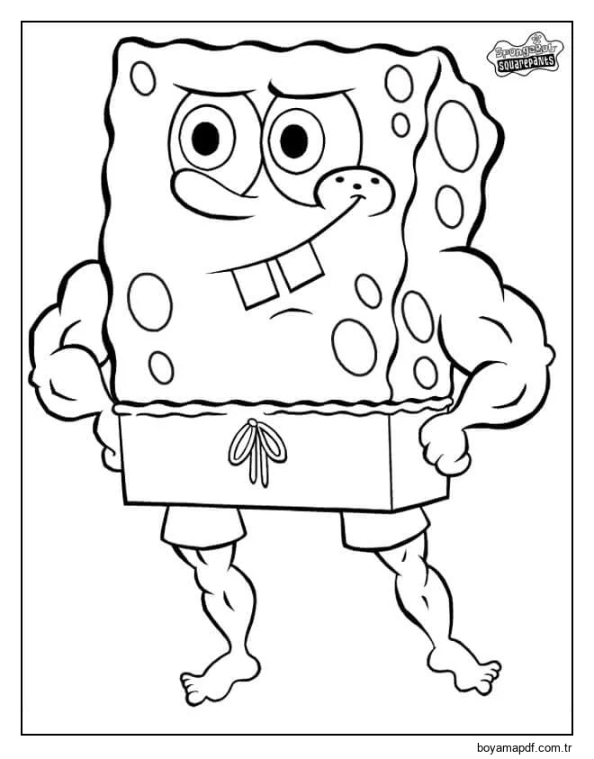 Güçlü Sünger Bob Boyama Sayfası