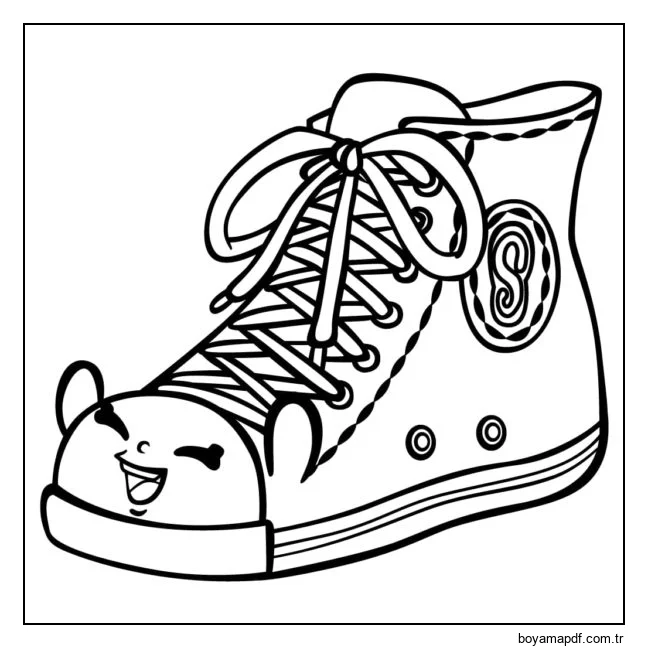 Gülen spor ayakkabılar. Boyama Sayfası