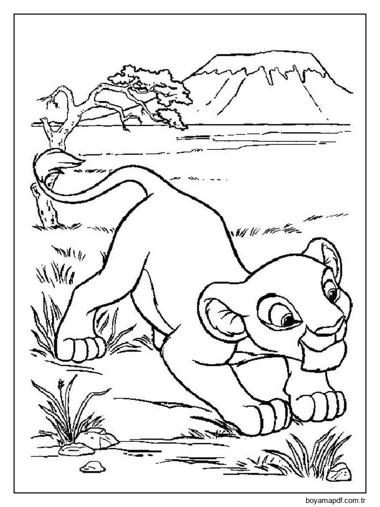Güzel Simba Boyama Sayfası