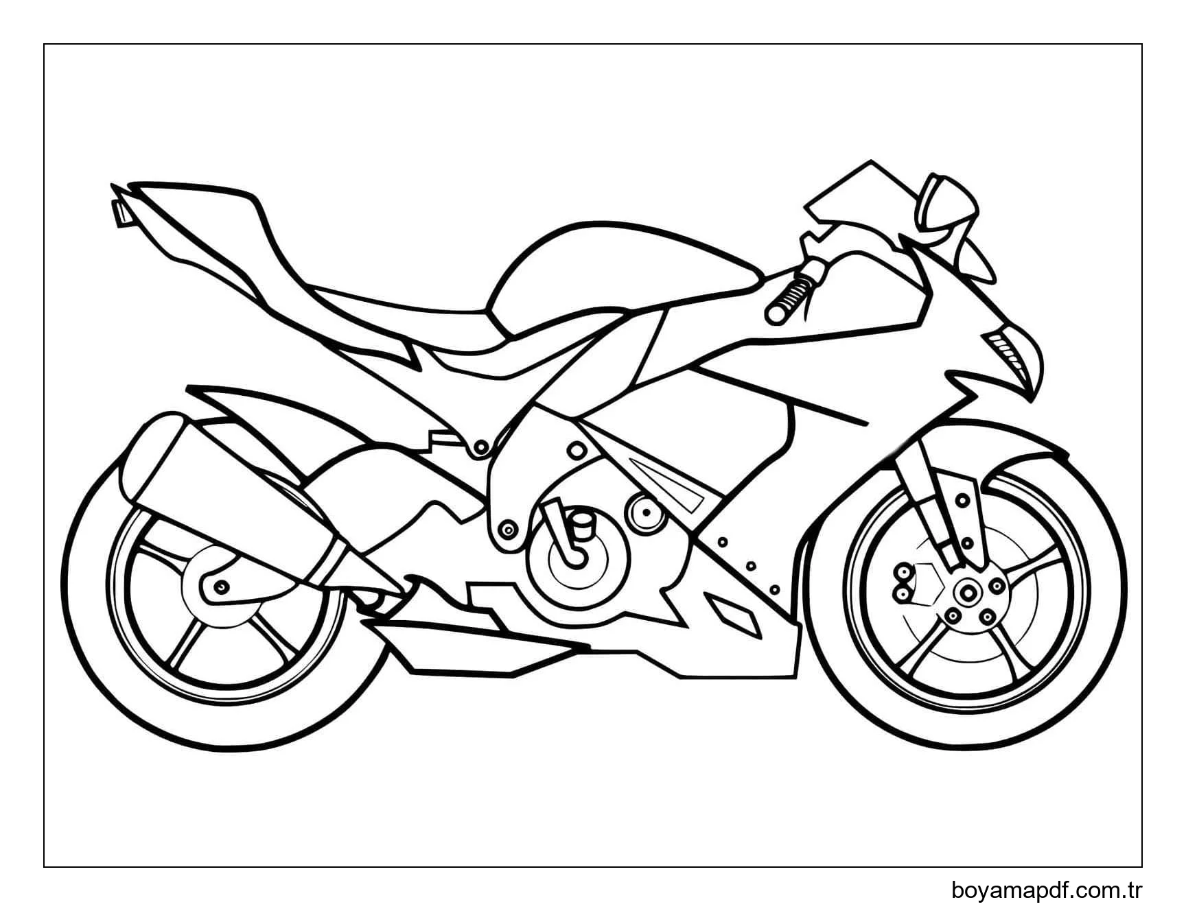 Harika Motosiklet Boyama Sayfası